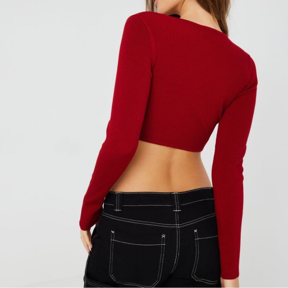 Garage Red Ribbed Top it ring - Picture 3 of 5